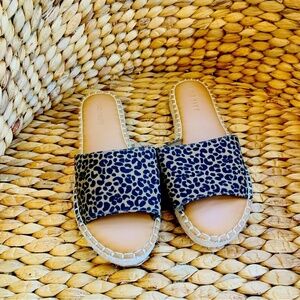 Old Navy Sandals Womens Size 6 Leopard Print Espadrille SlipOn Open Toe‎ Boho